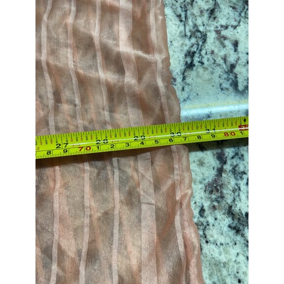 Womens Infinity Scarf Sheer Coral  Subtle Striped Lightweight Cottagecore Spring - Picture 5 of 6